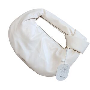 Melie Bianco Alexandra Top Handle Bag in Cream Vegan Leather Handbag Purse New